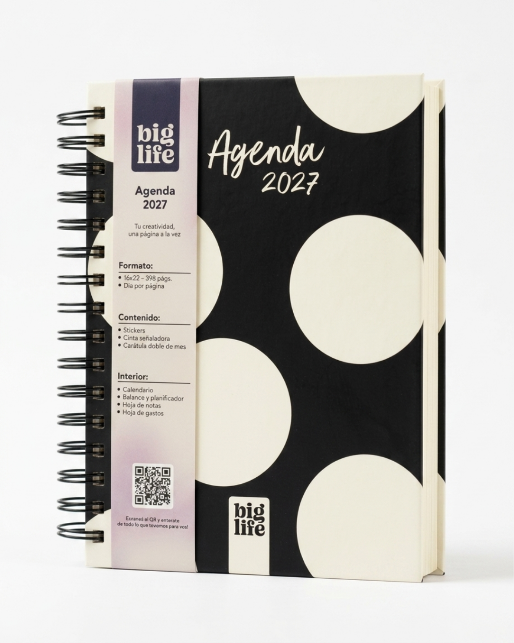AGENDA N*7 DIARIA C/ESP.16X22 cm.LUNARES BIG LIFE
